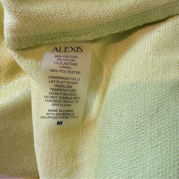 ALEXIS Claudine Bia Lime Green Yellow Wavy Stripe Skirt and Top Set Size Medium - Picture 11 of 11